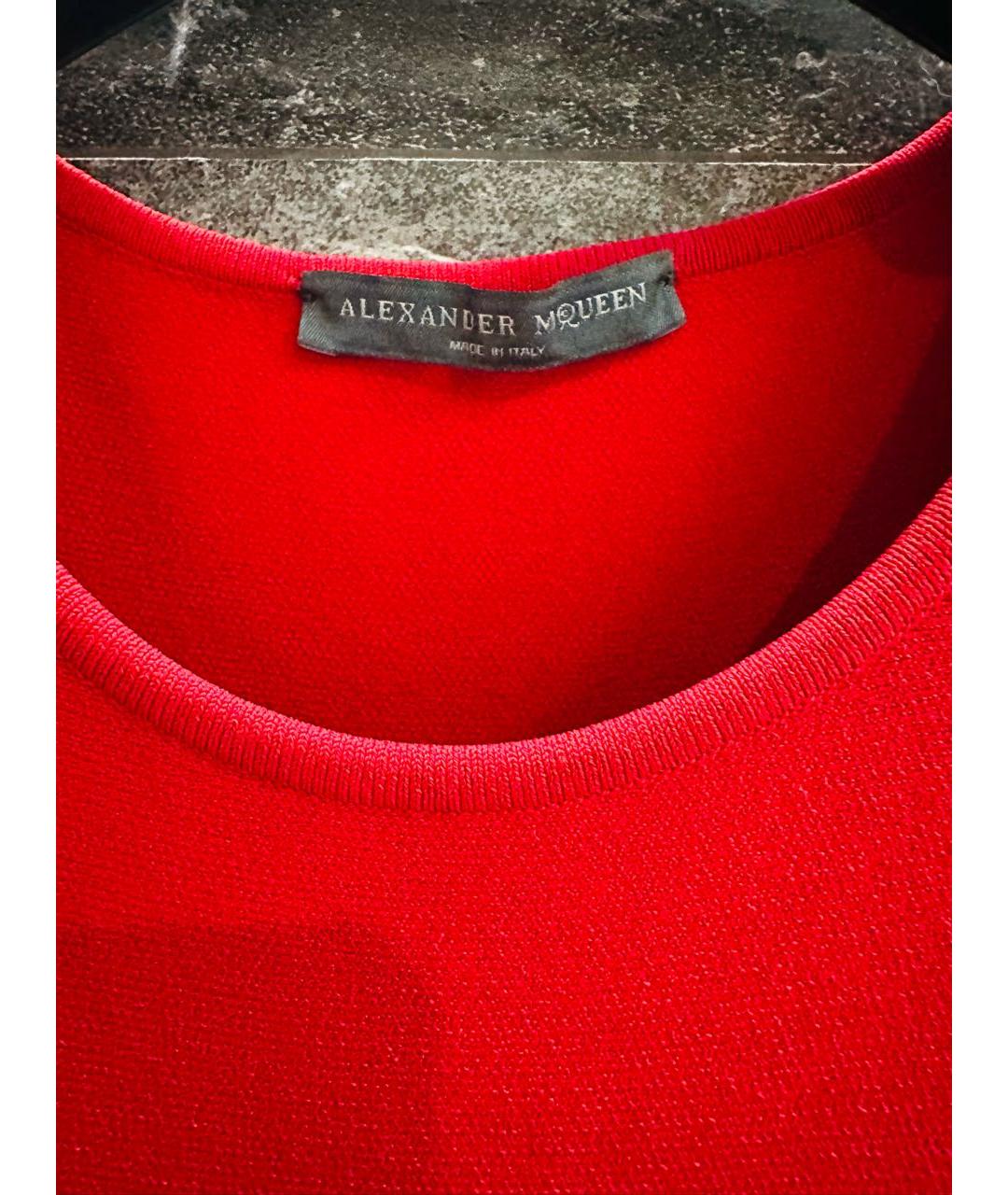 ALEXANDER MCQUEEN Красное вискозное вечернее платье, фото 4