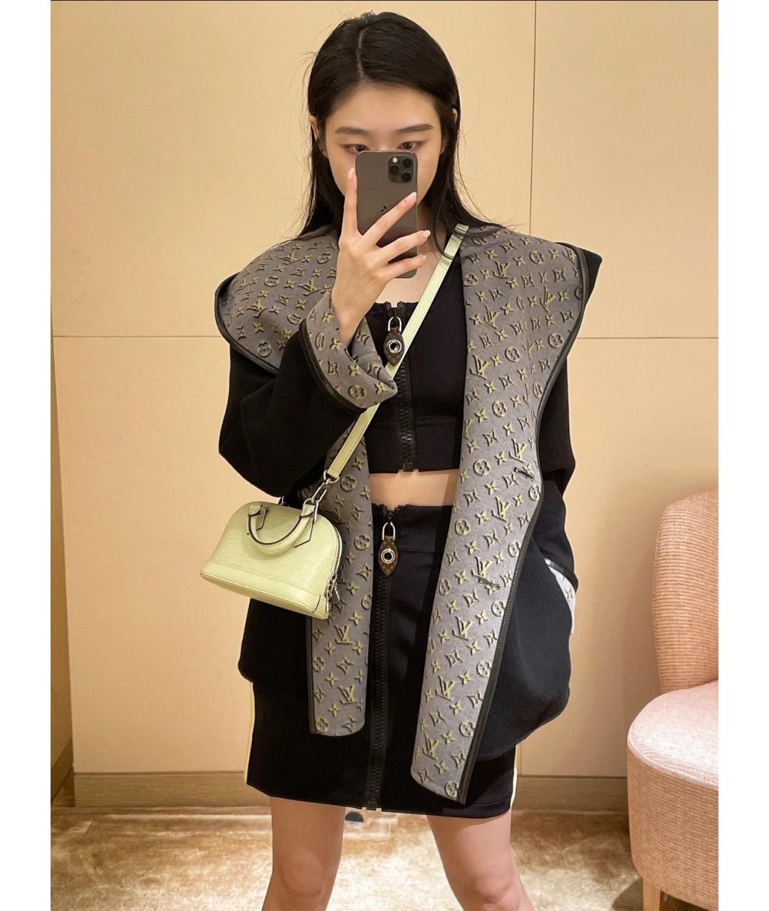 LOUIS VUITTON Салатовая кожаная сумка с короткими ручками, фото 6