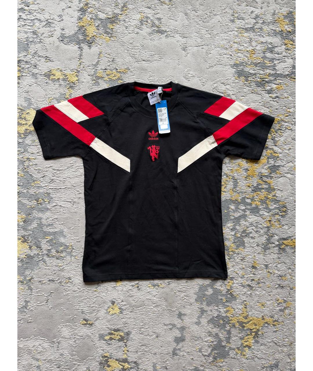 ADIDAS Черная хлопковая футболка, фото 4