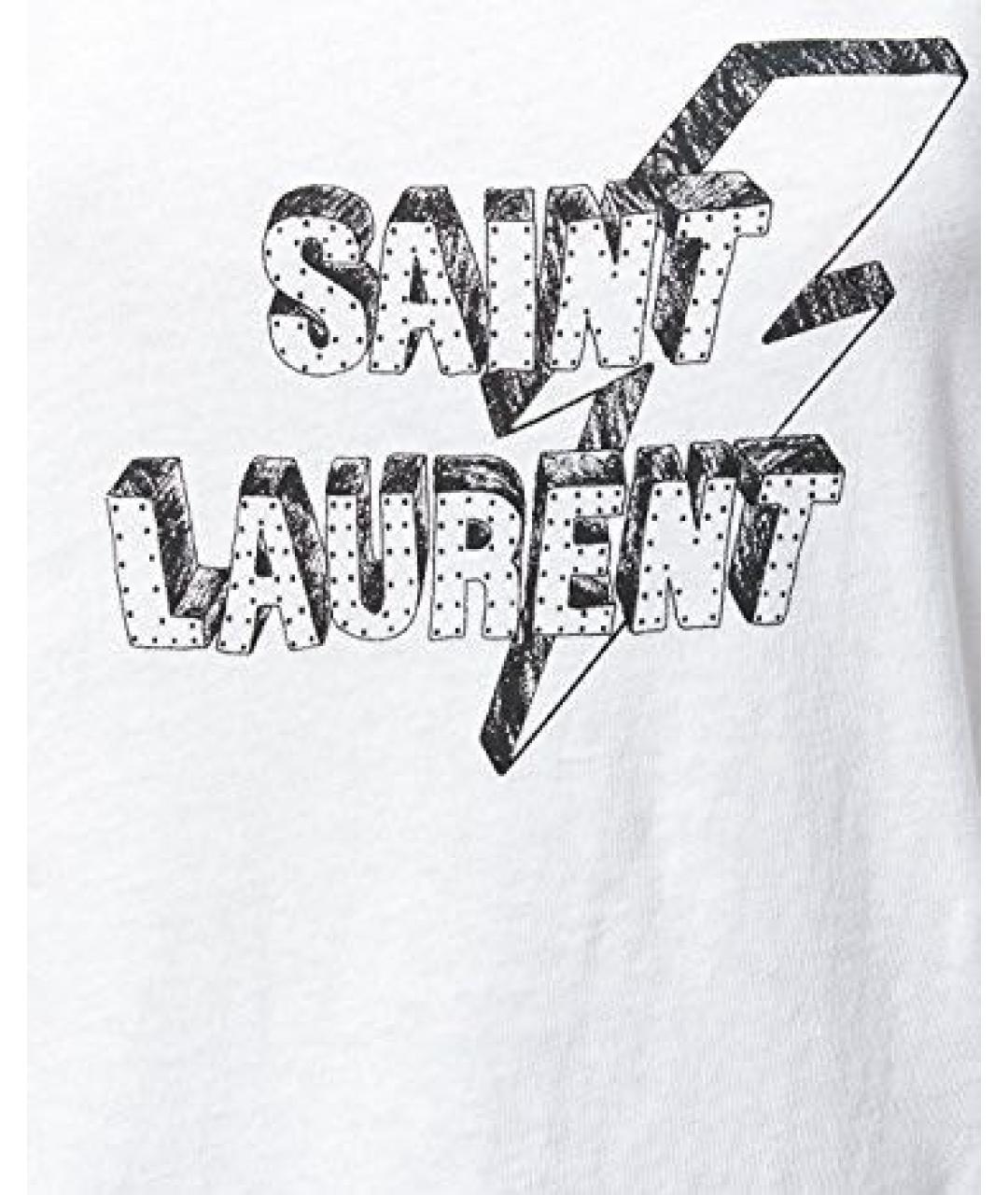 SAINT LAURENT Белая хлопковая футболка, фото 5