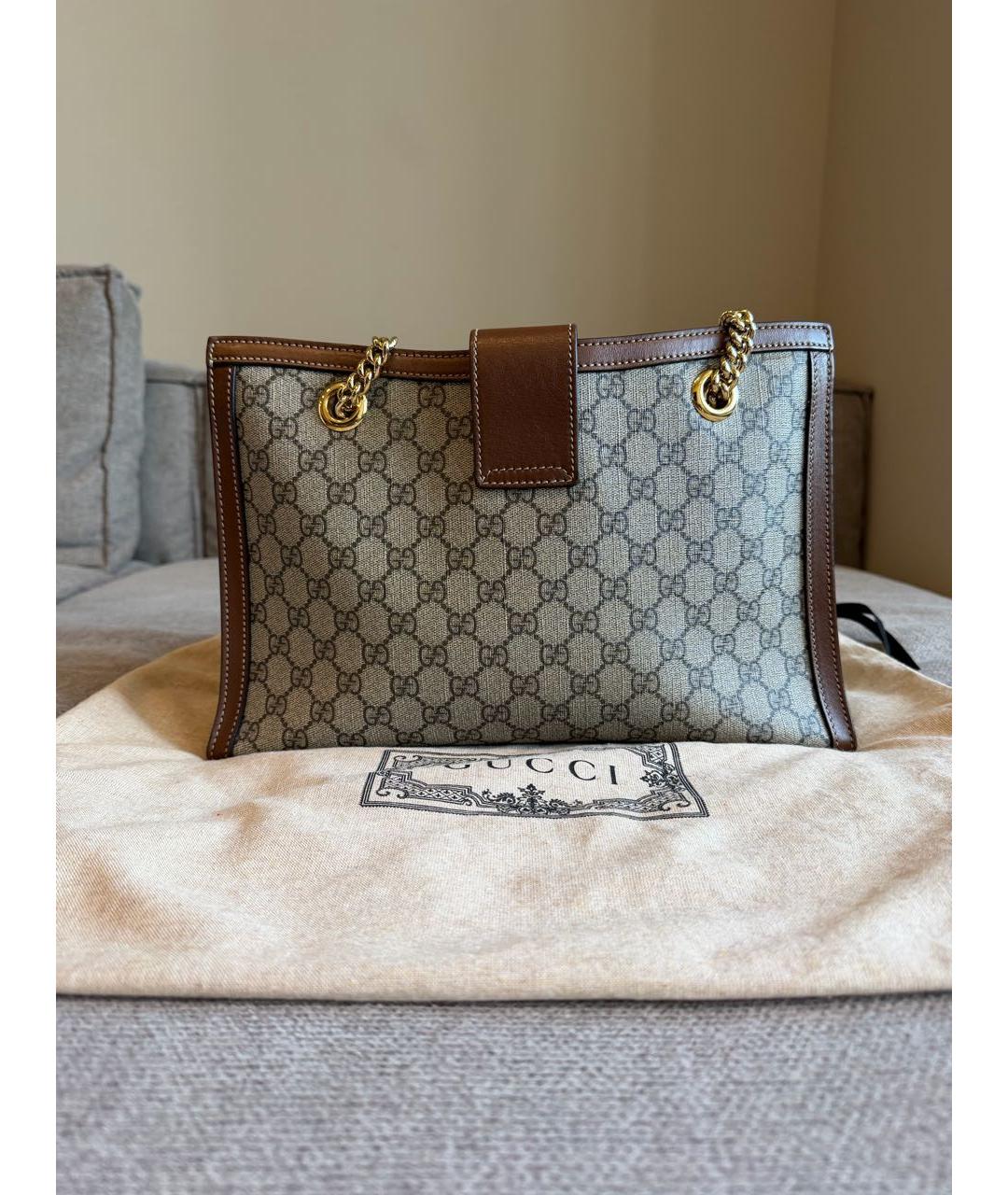 GUCCI Коричневая канва сумка тоут, фото 3