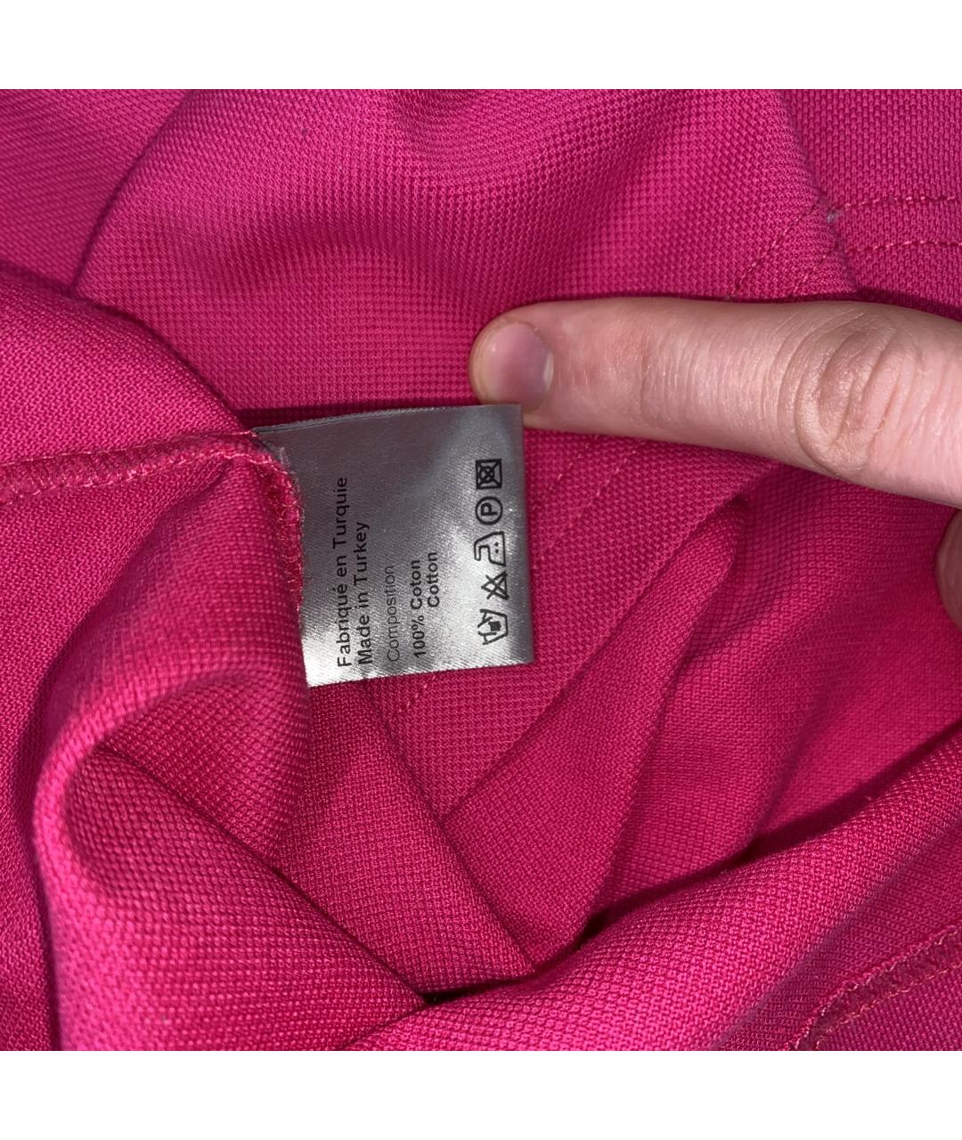 CHRISTIAN DIOR Фуксия хлопковое поло с коротким рукавом, фото 5