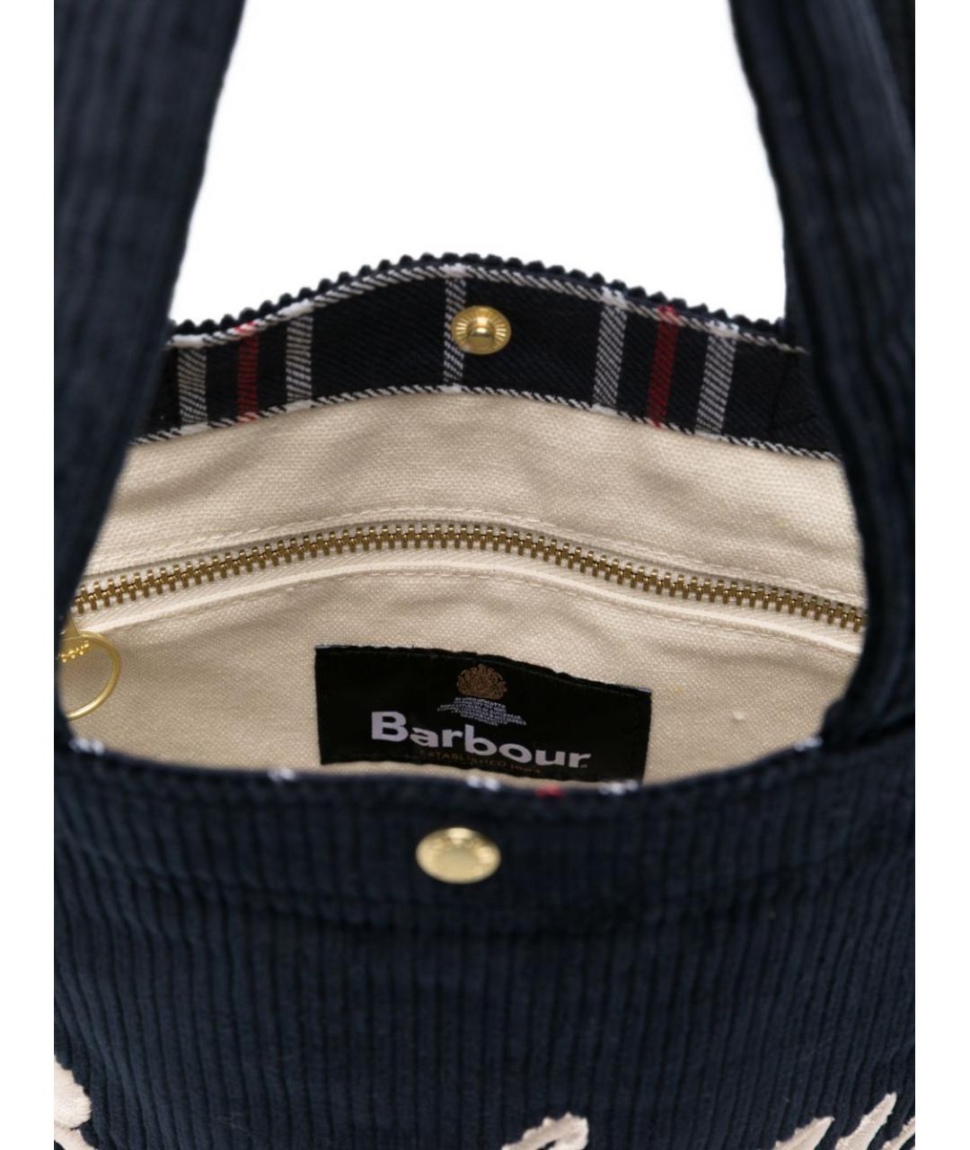 BARBOUR Темно-синяя хлопковая сумка тоут, фото 3