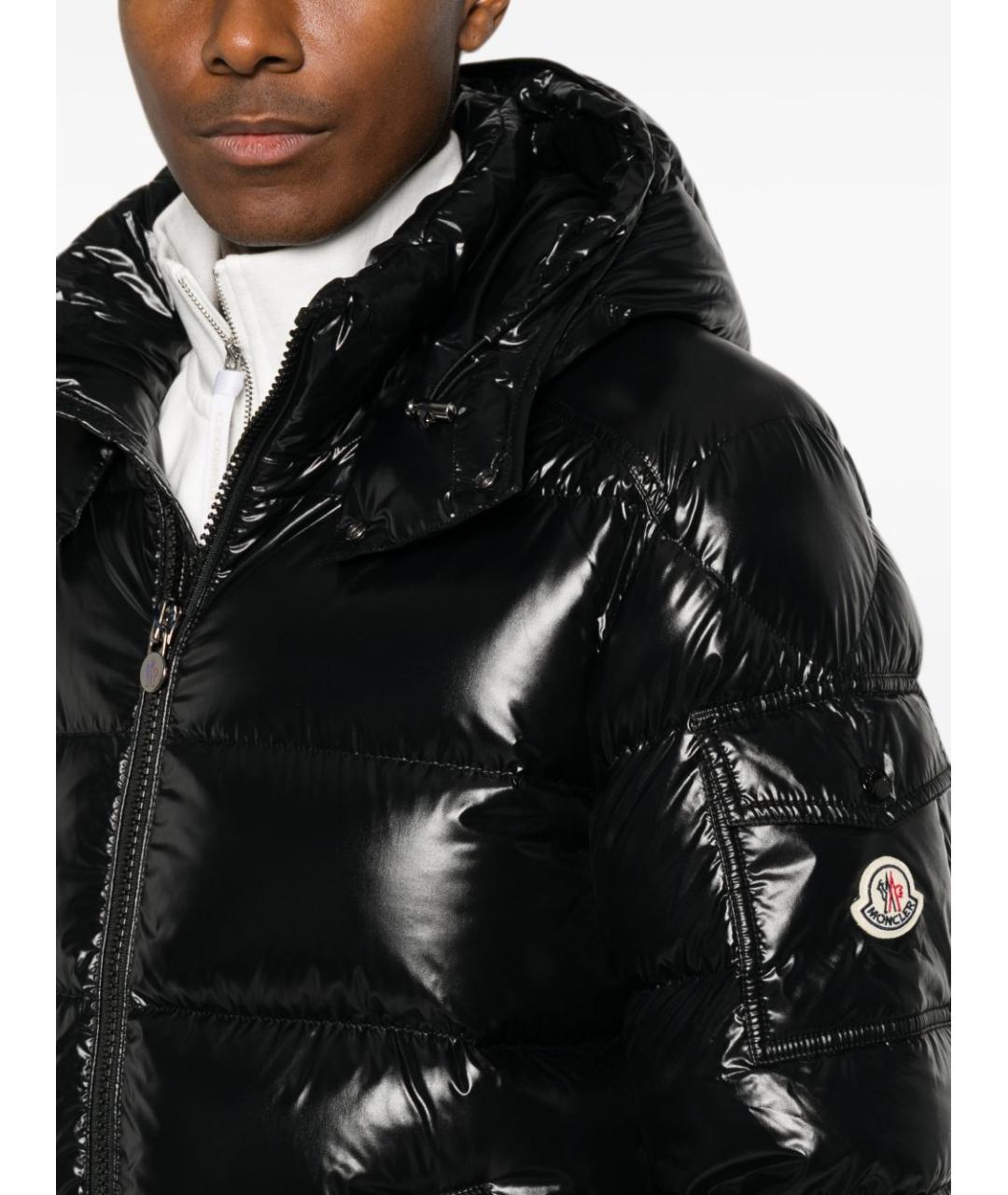 MONCLER Черный полиамидовый пуховик, фото 2