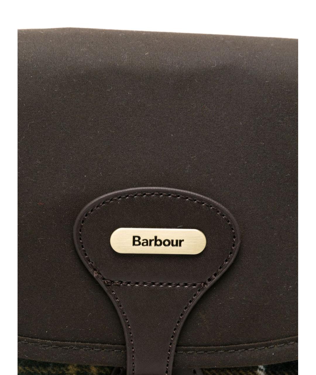 BARBOUR Зеленая синтетическая сумка через плечо, фото 4