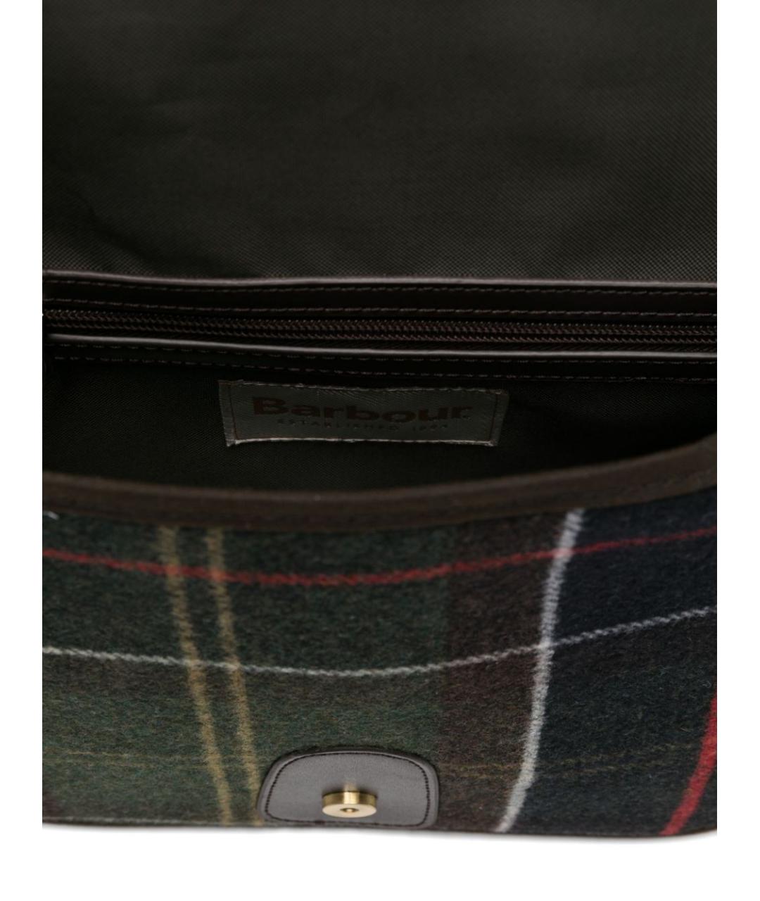 BARBOUR Зеленая синтетическая сумка через плечо, фото 2