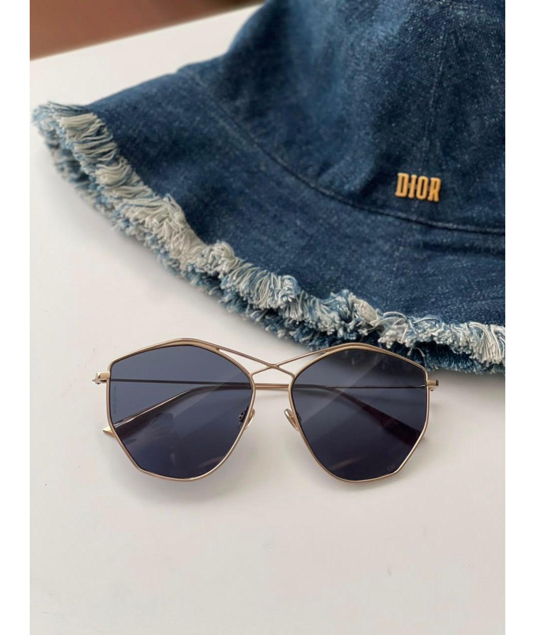 CHRISTIAN DIOR Золотые металлические солнцезащитные очки, фото 2