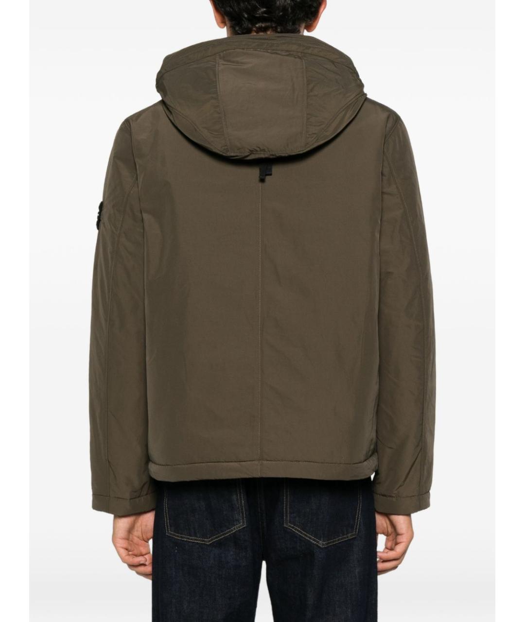 STONE ISLAND Коричневая полиэстеровая куртка, фото 3