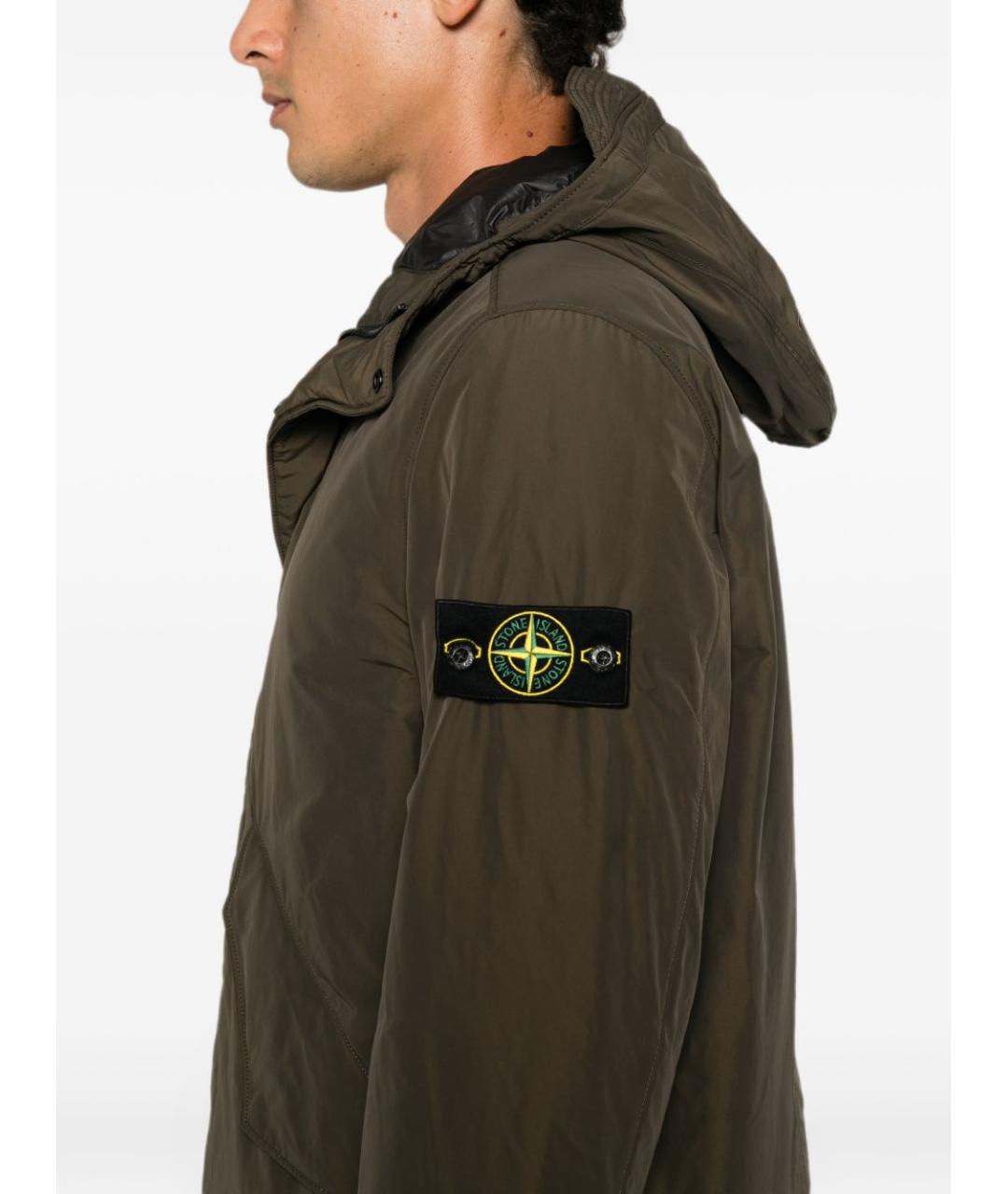 STONE ISLAND Коричневая полиэстеровая куртка, фото 2