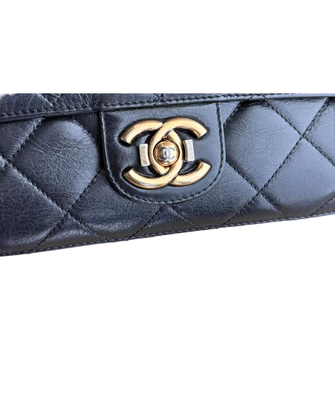 CHANEL Черная кожаная сумка через плечо, фото 4
