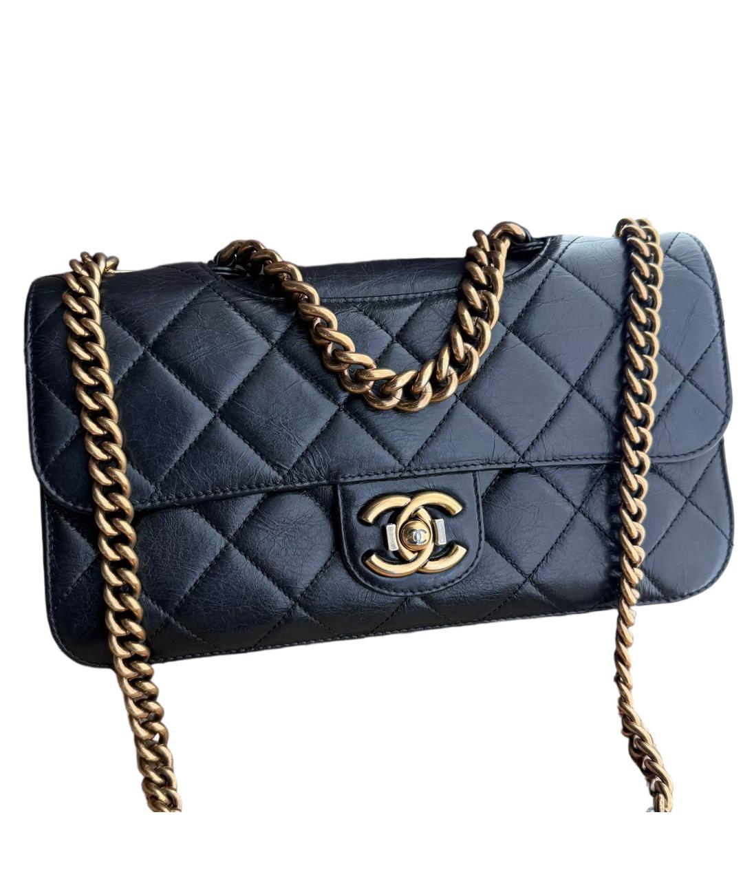 CHANEL Черная кожаная сумка через плечо, фото 2
