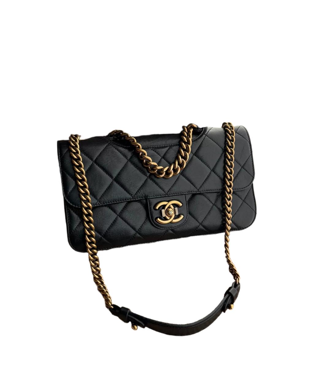 CHANEL Черная кожаная сумка через плечо, фото 10