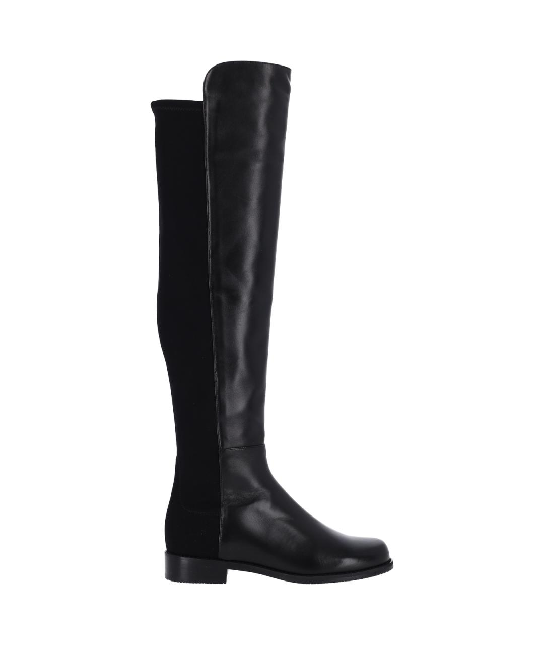 STUART WEITZMAN Черные кожаные сапоги, фото 1