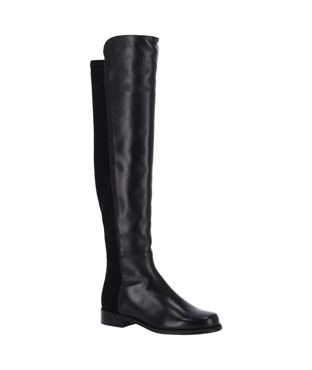 STUART WEITZMAN Черные кожаные сапоги, фото 2