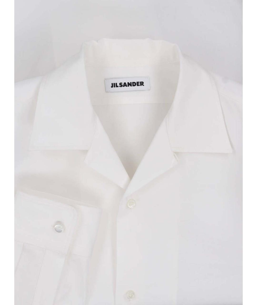 JIL SANDER Белая хлопковая кэжуал рубашка, фото 3