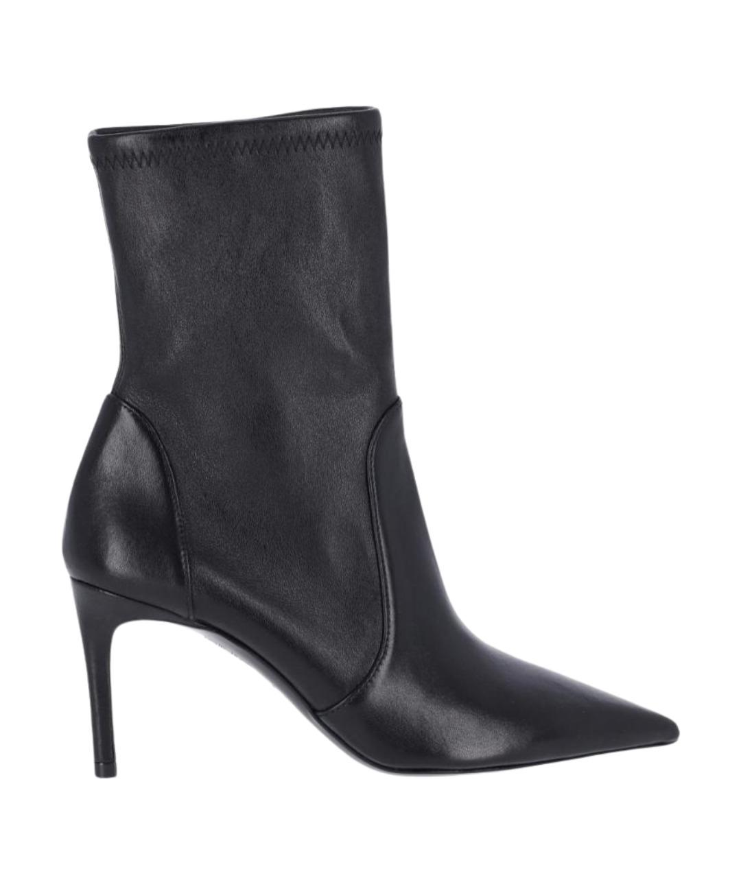 STUART WEITZMAN Черные кожаные ботильоны, фото 1