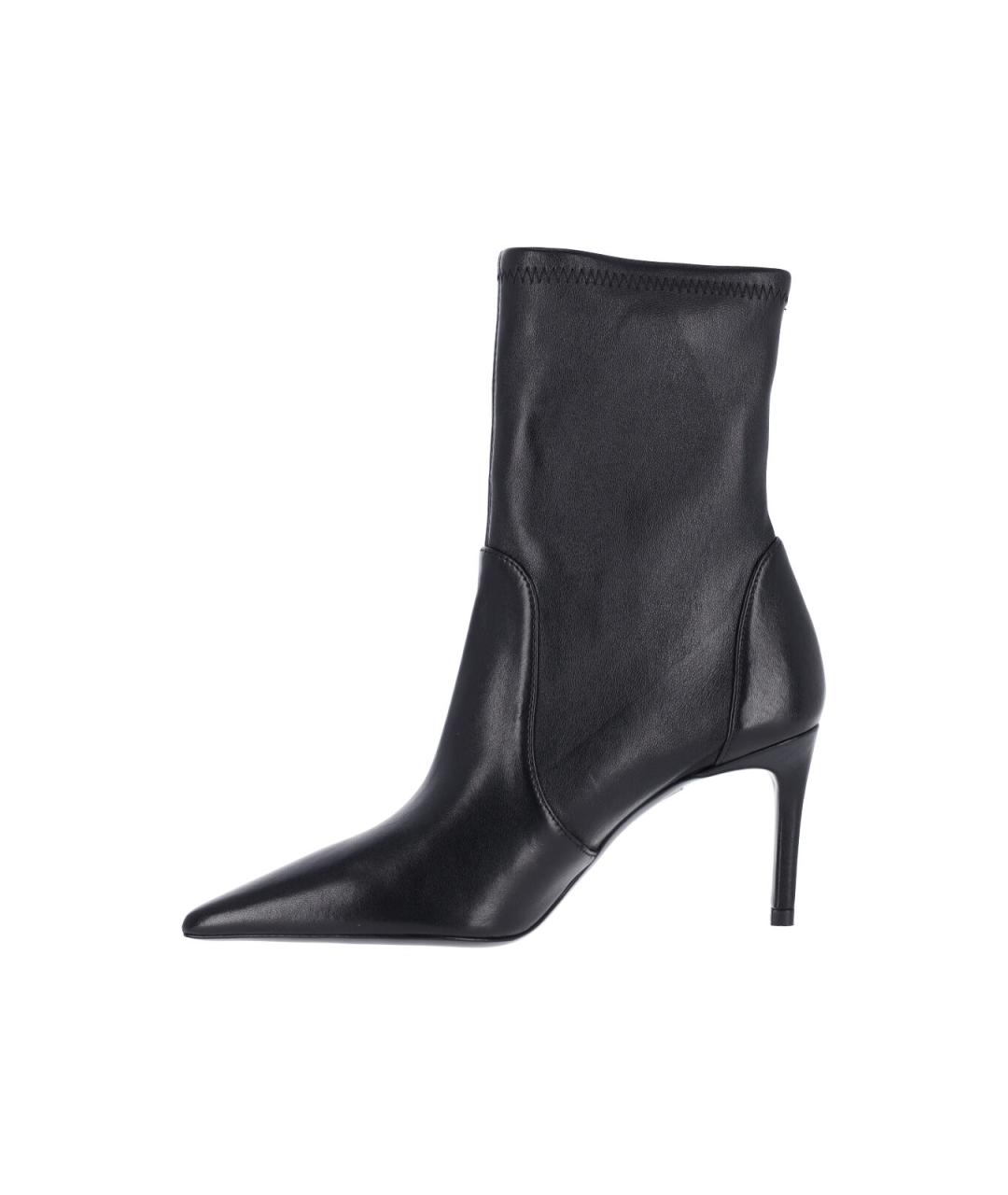 STUART WEITZMAN Черные кожаные ботильоны, фото 3