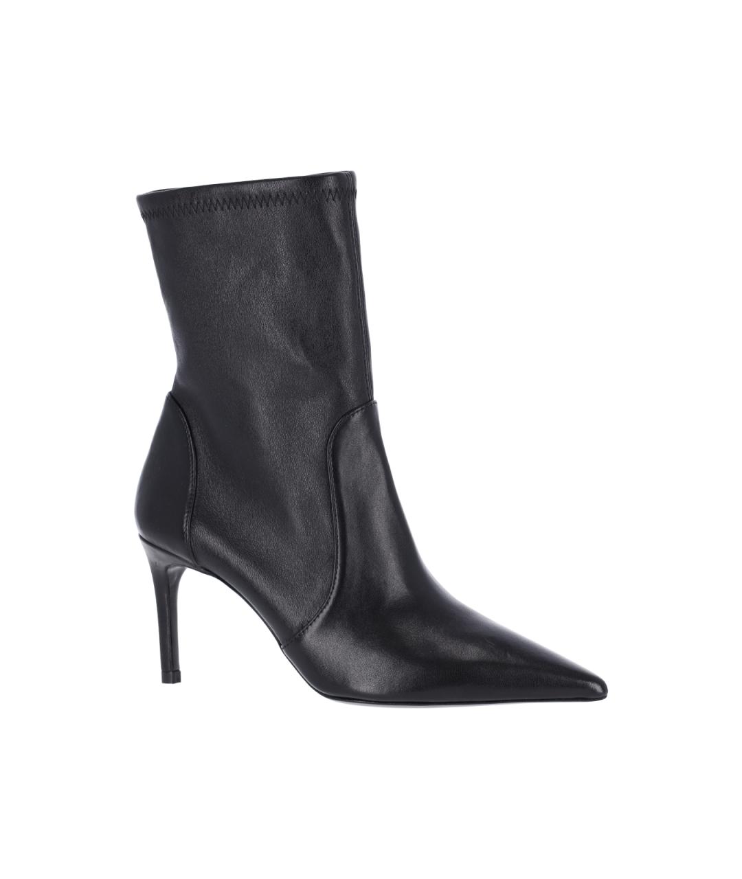 STUART WEITZMAN Черные кожаные ботильоны, фото 2