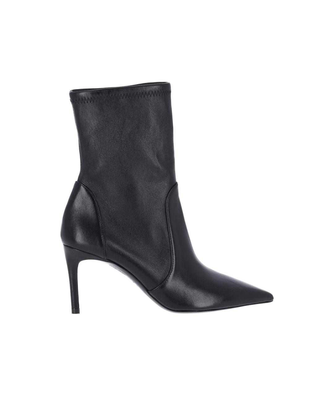 STUART WEITZMAN Черные кожаные ботильоны, фото 6