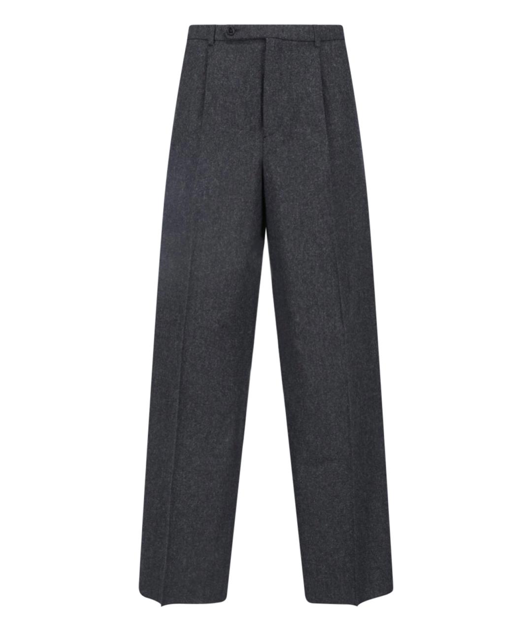 JIL SANDER Серые шерстяные повседневные брюки, фото 1