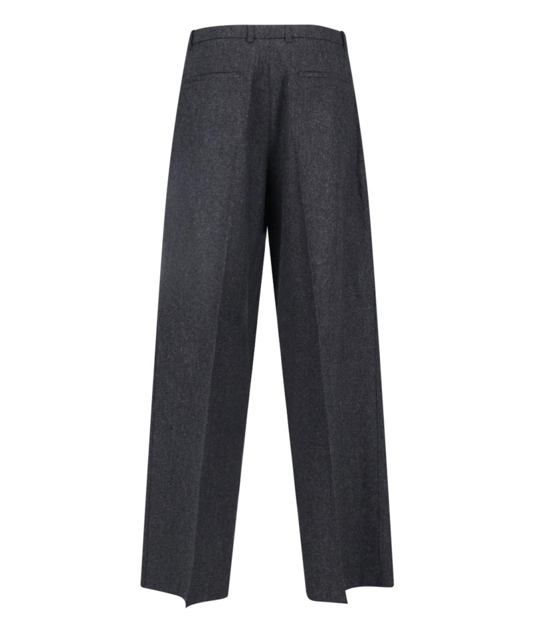 JIL SANDER Серые шерстяные повседневные брюки, фото 2