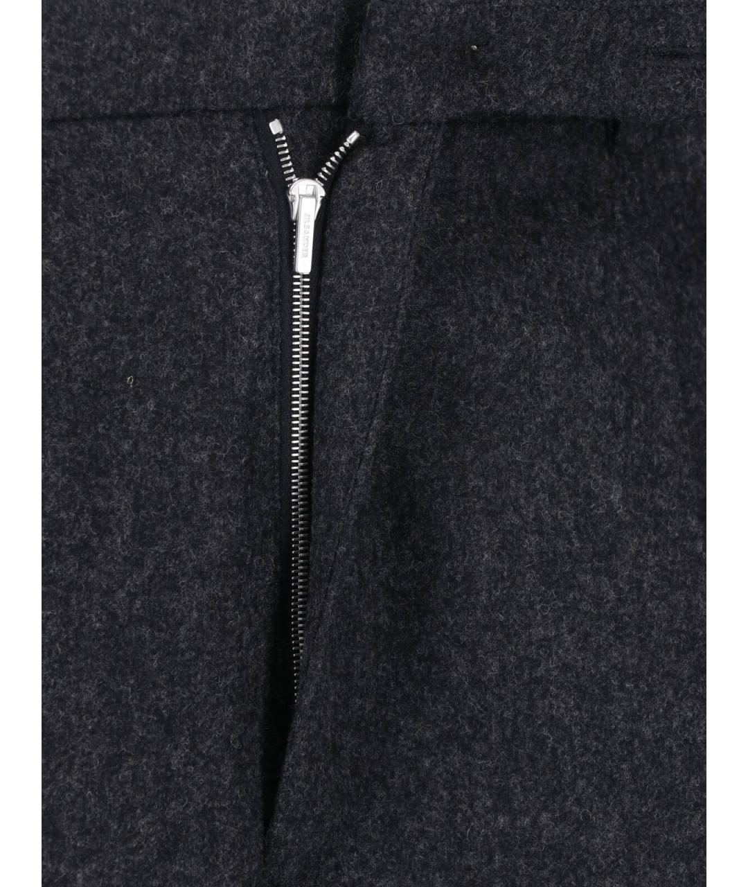 JIL SANDER Серые шерстяные повседневные брюки, фото 5