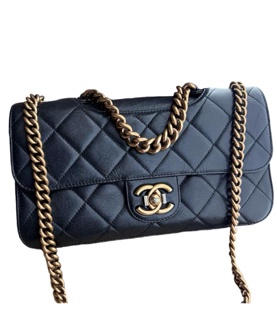 CHANEL Черная кожаная сумка через плечо, фото 2