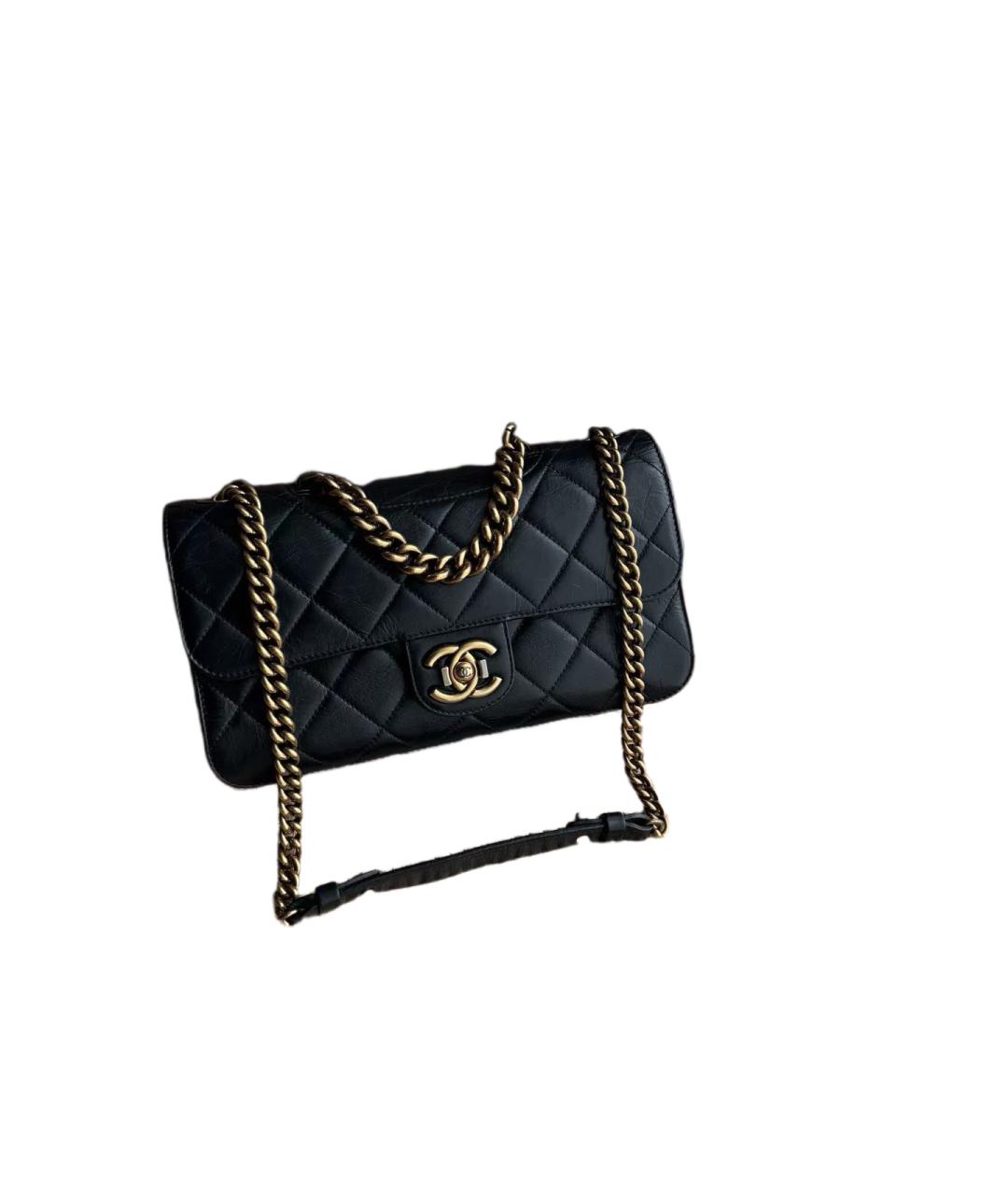 CHANEL Черная кожаная сумка через плечо, фото 10