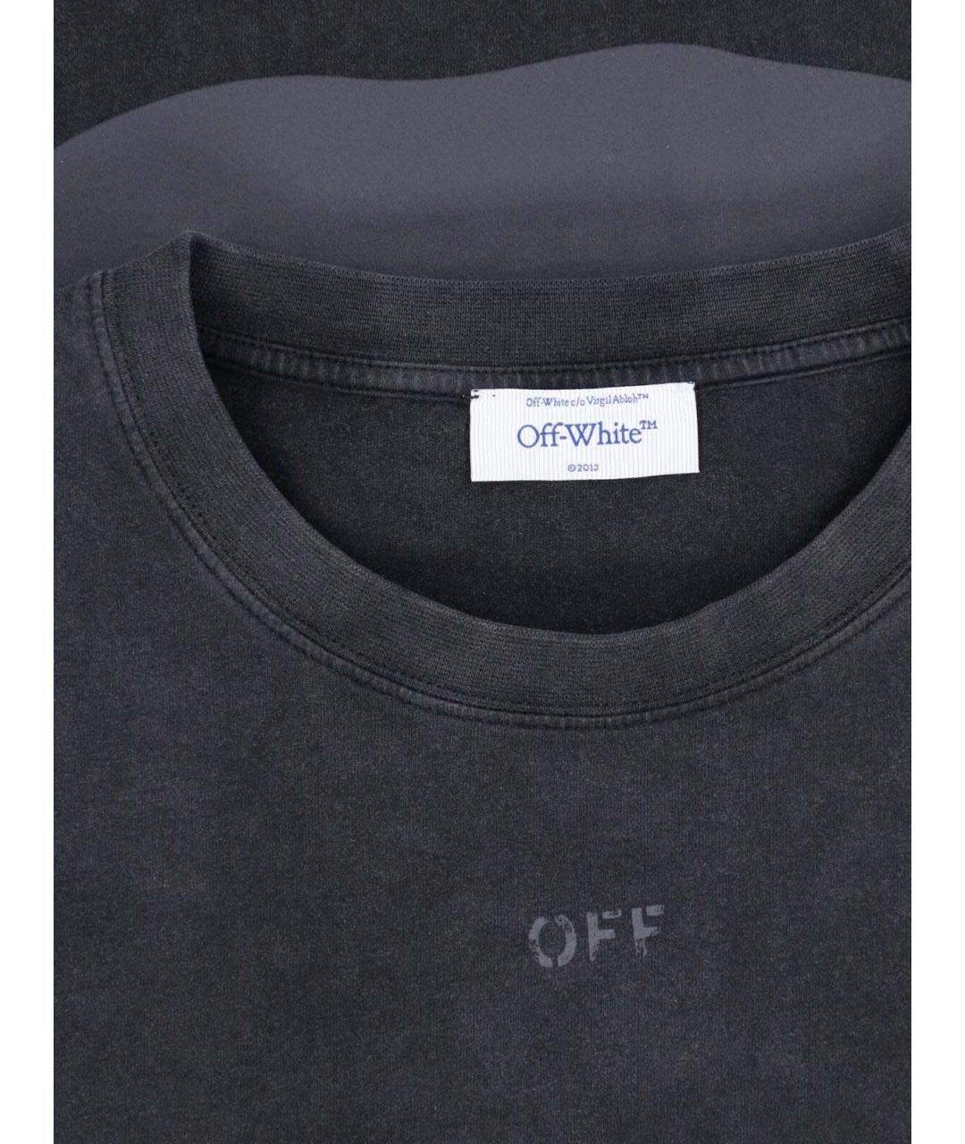 OFF-WHITE Черная хлопковая футболка, фото 3