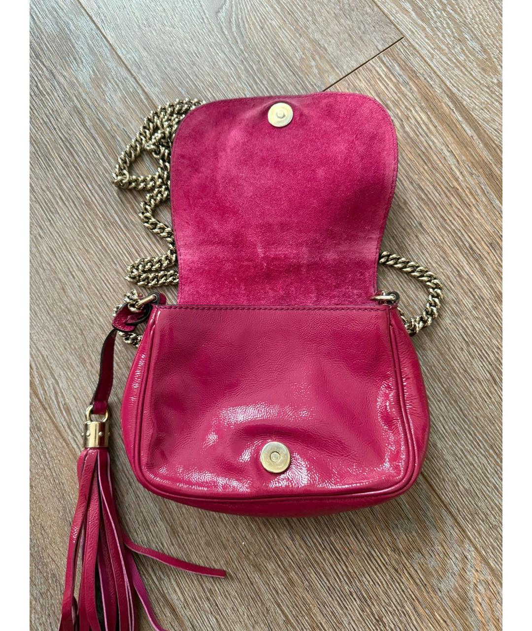 GUCCI Розовая сумка через плечо из лакированной кожи, фото 2