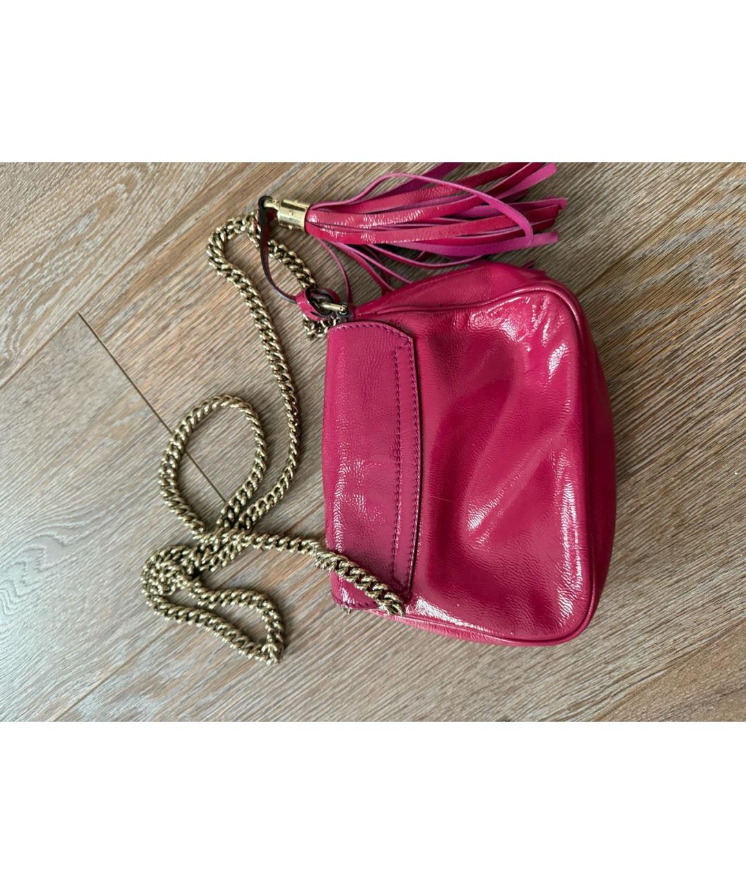 GUCCI Розовая сумка через плечо из лакированной кожи, фото 3