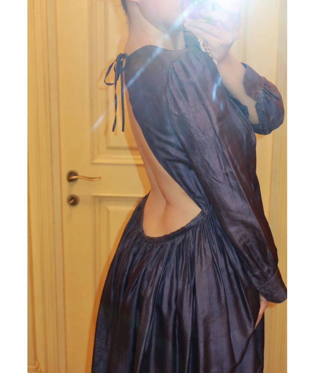 SAINT LAURENT Фиолетовое шелковое вечернее платье, фото 2