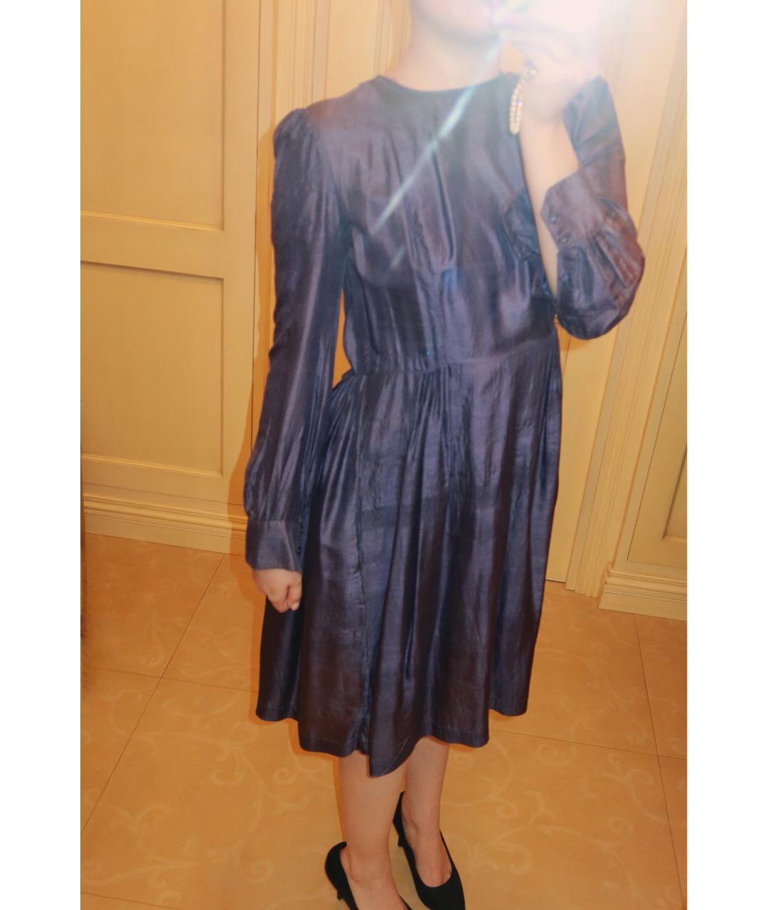 SAINT LAURENT Фиолетовое шелковое вечернее платье, фото 3