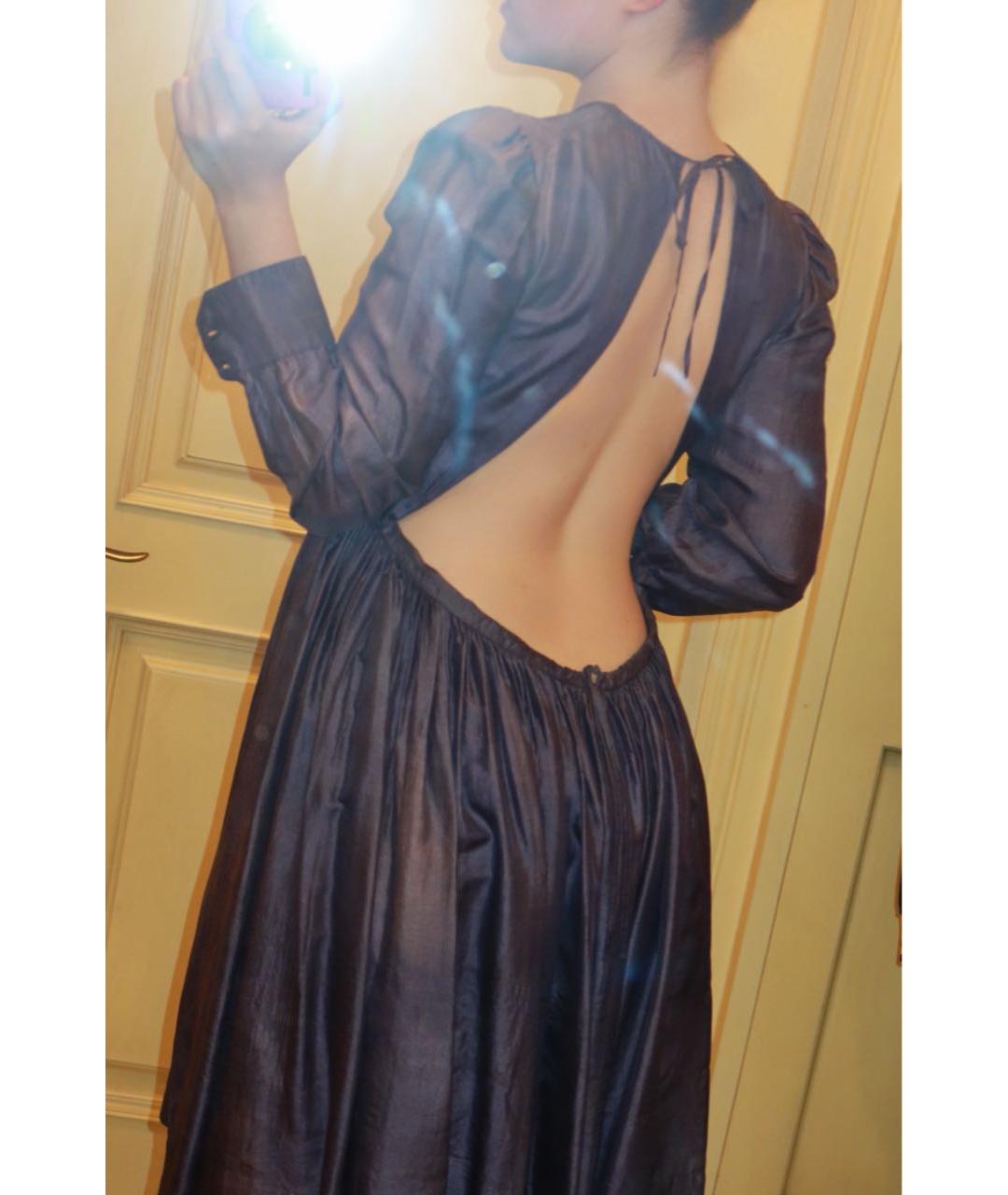SAINT LAURENT Фиолетовое шелковое вечернее платье, фото 4