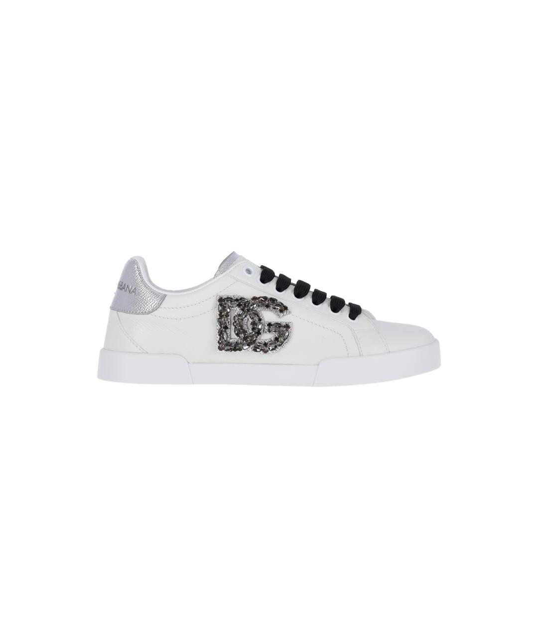 DOLCE&GABBANA Белые кожаные кроссовки, фото 6