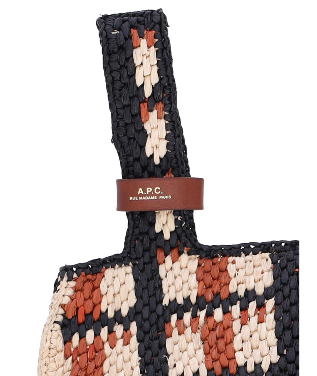 A.P.C. Бежевая тканевая сумка тоут, фото 4