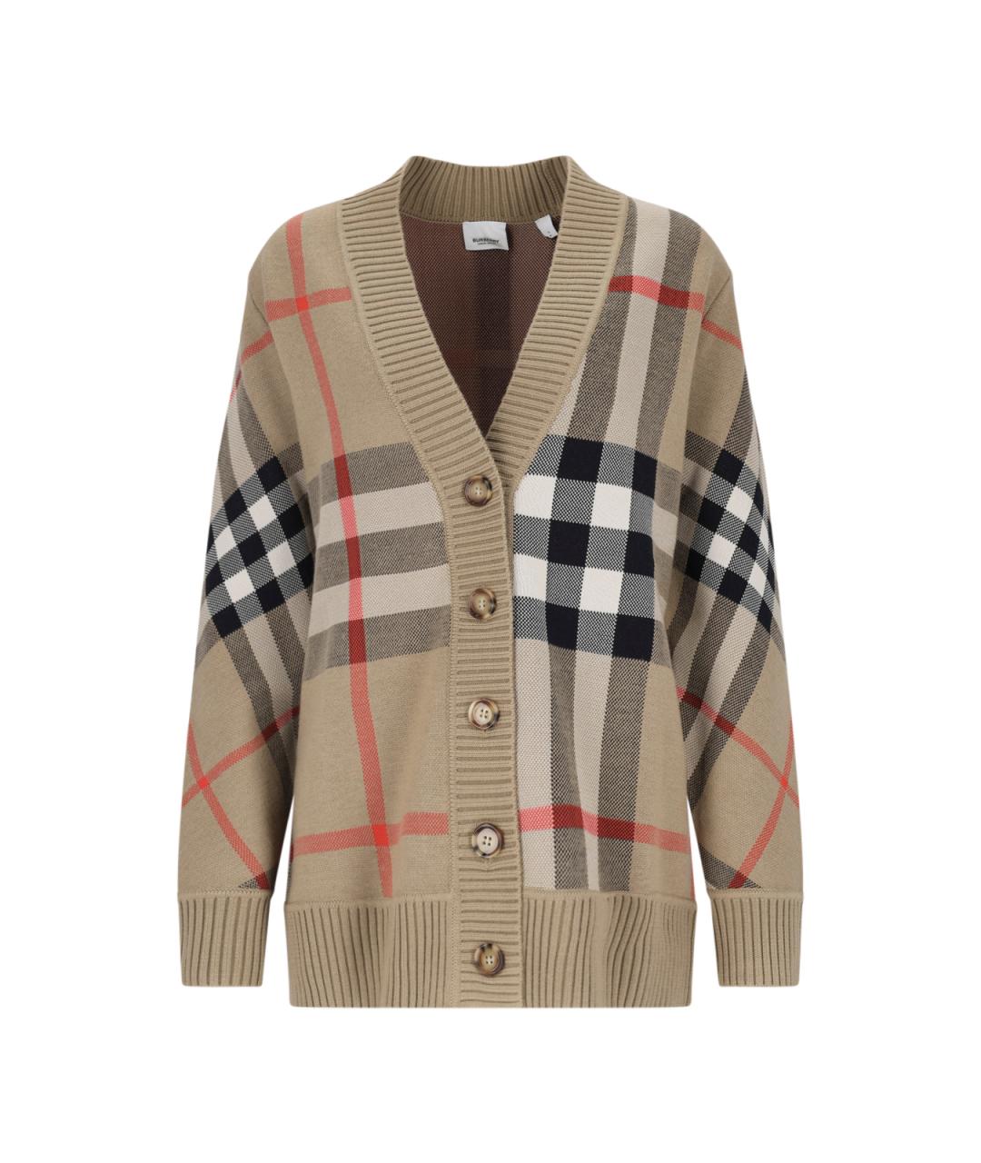 BURBERRY Бежевый шерстяной кардиган, фото 1