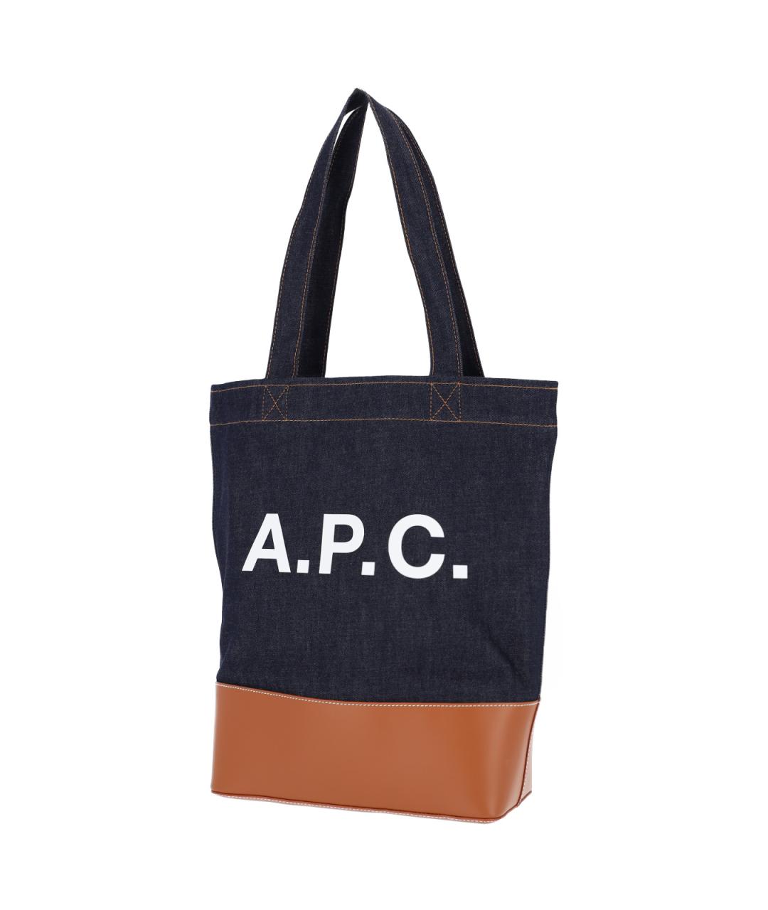 A.P.C. Коричневая хлопковая сумка тоут, фото 2