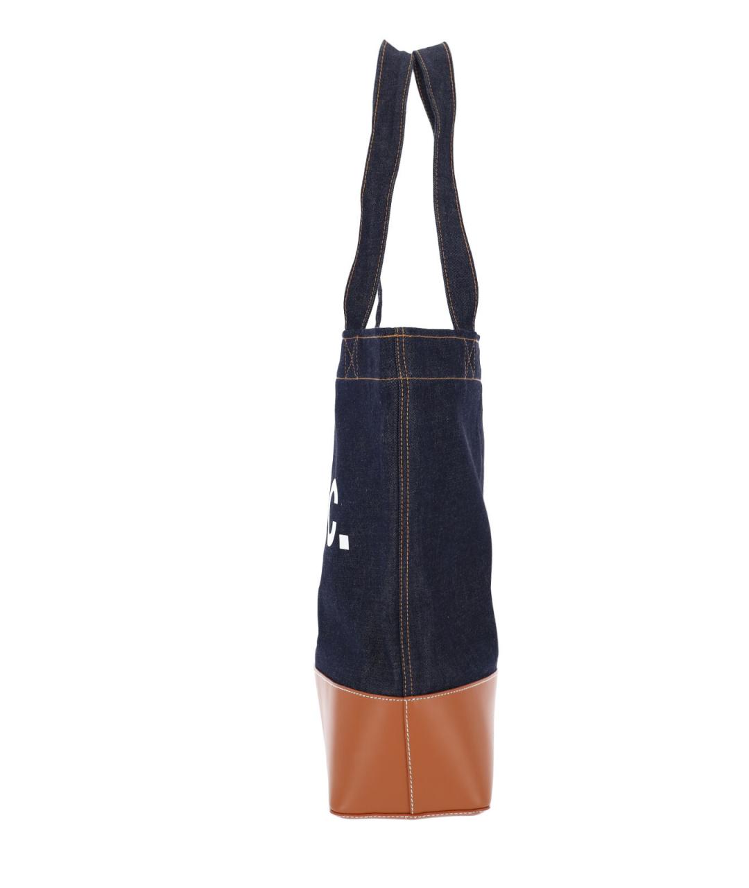 A.P.C. Коричневая хлопковая сумка тоут, фото 5