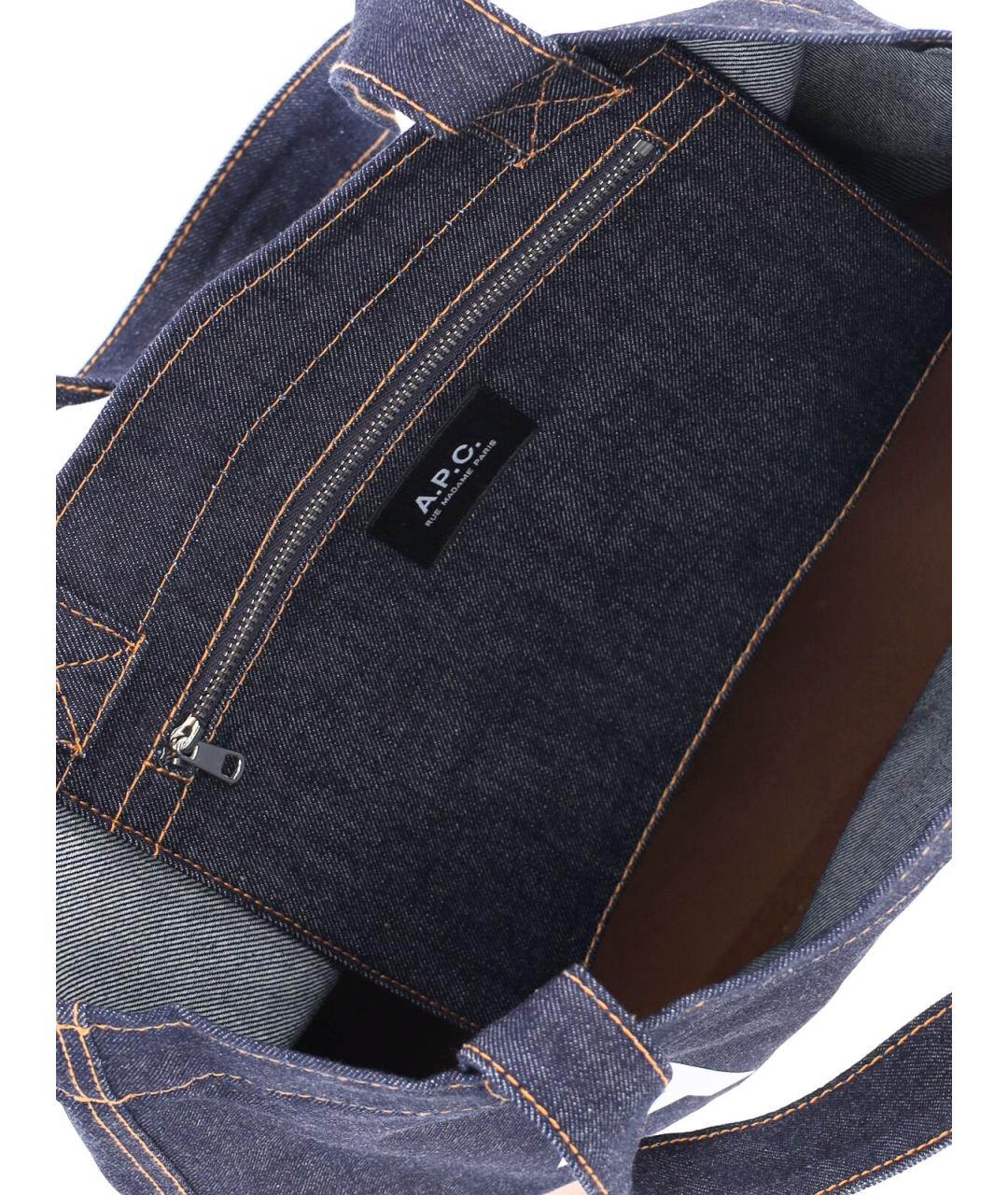 A.P.C. Коричневая хлопковая сумка тоут, фото 4