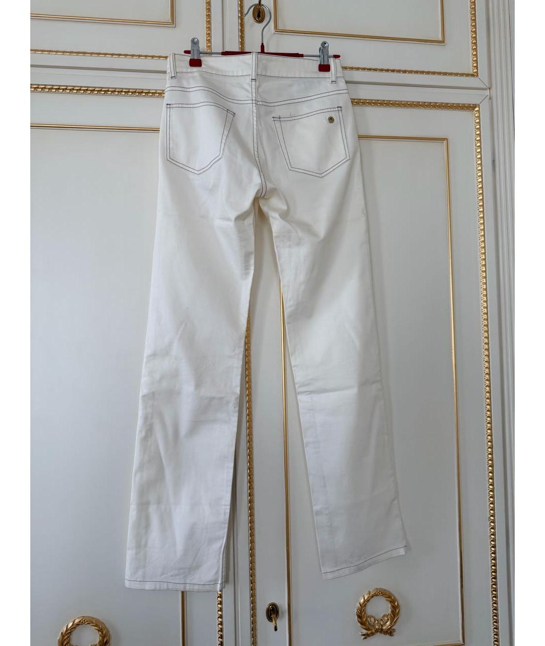 LORO PIANA Белые хлопковые прямые джинсы, фото 2