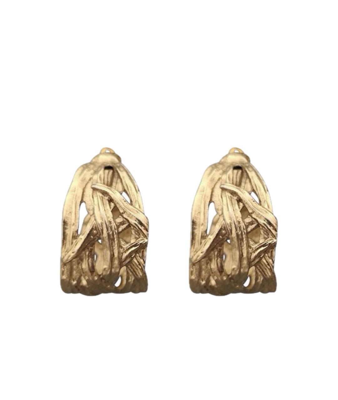SAINT LAURENT Золотые клипсы, фото 1