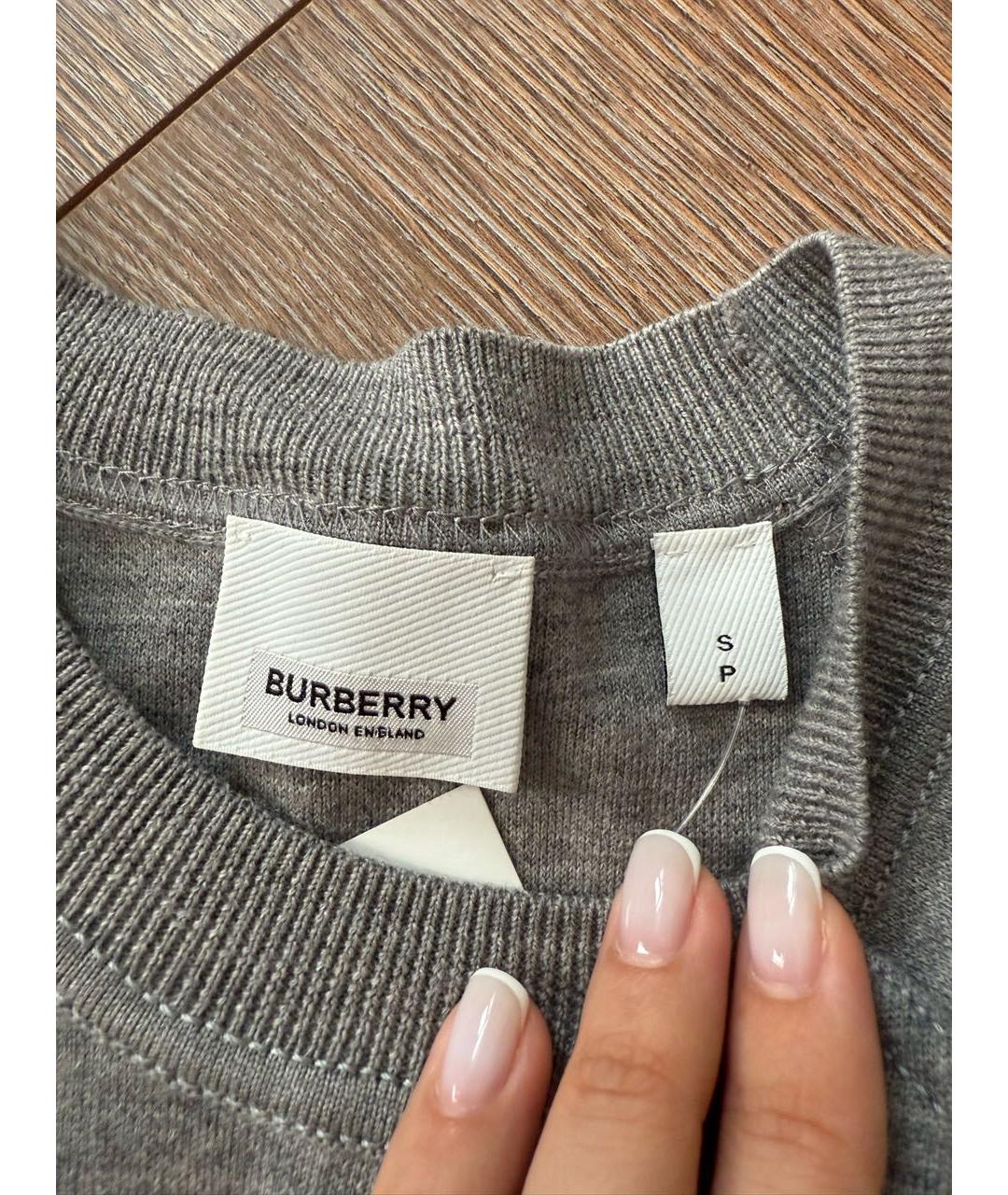 BURBERRY Серый шерстяной джемпер / свитер, фото 3
