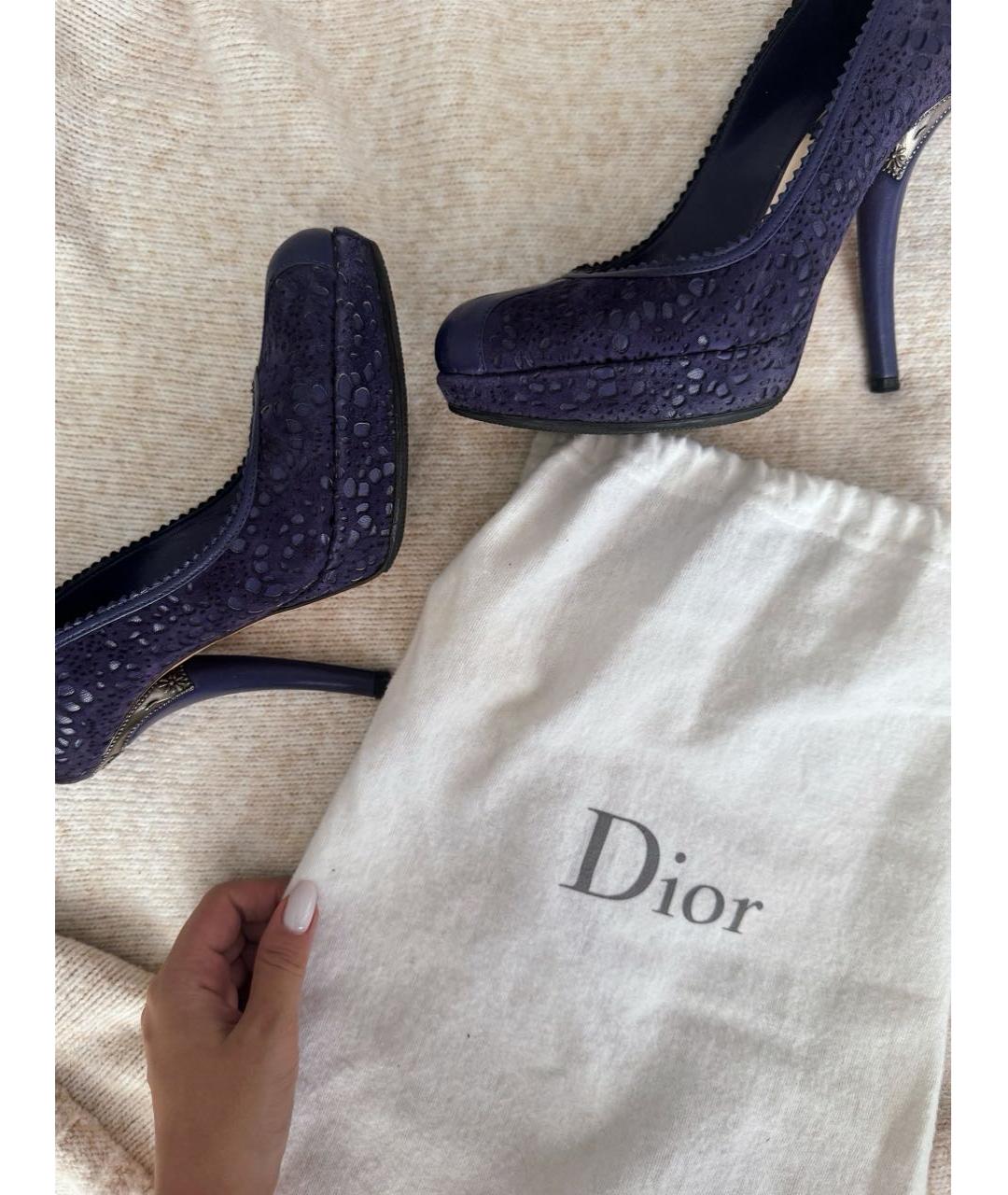 CHRISTIAN DIOR Фиолетовые замшевые туфли, фото 4