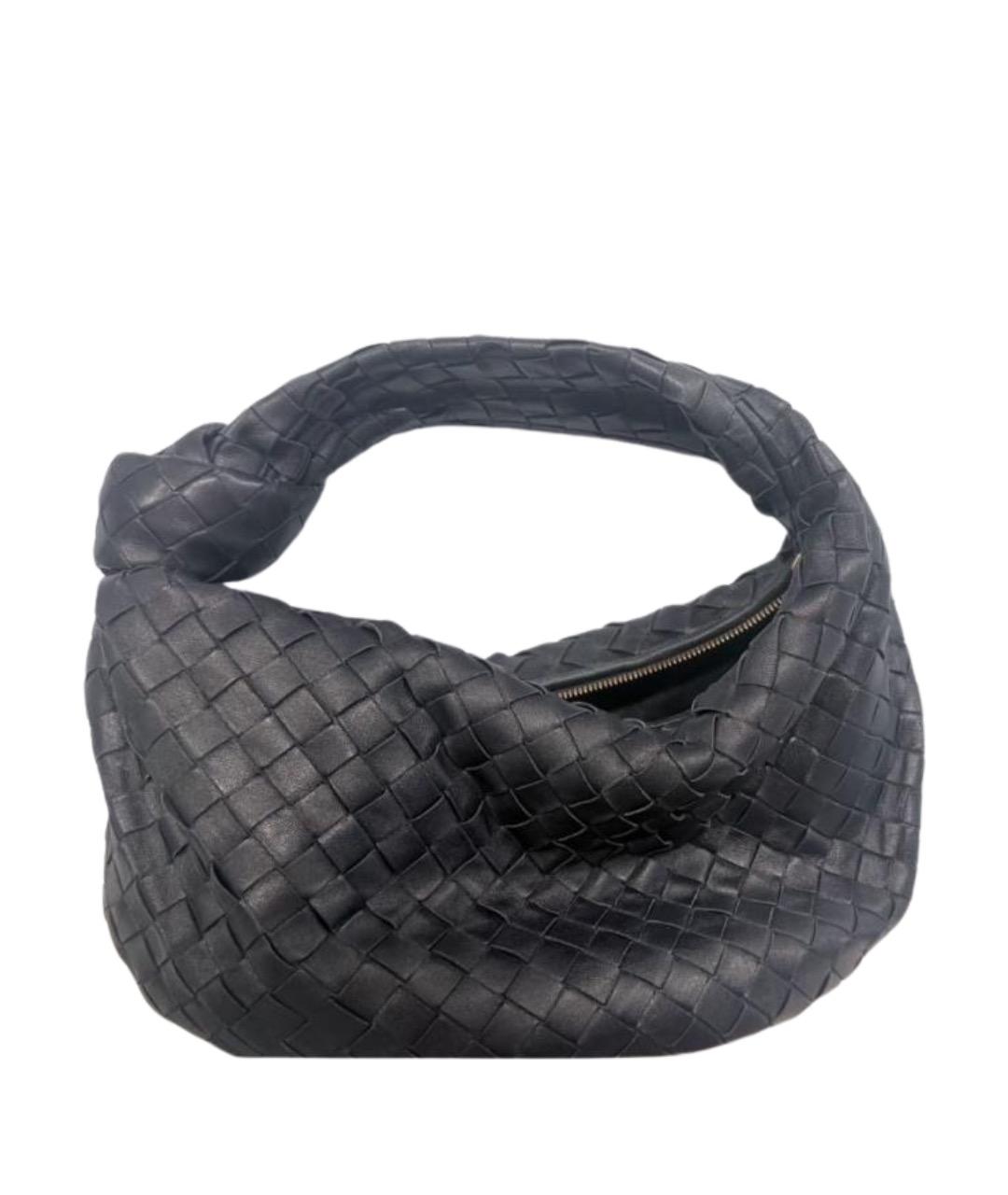 BOTTEGA VENETA Темно-синяя кожаная сумка с короткими ручками, фото 1