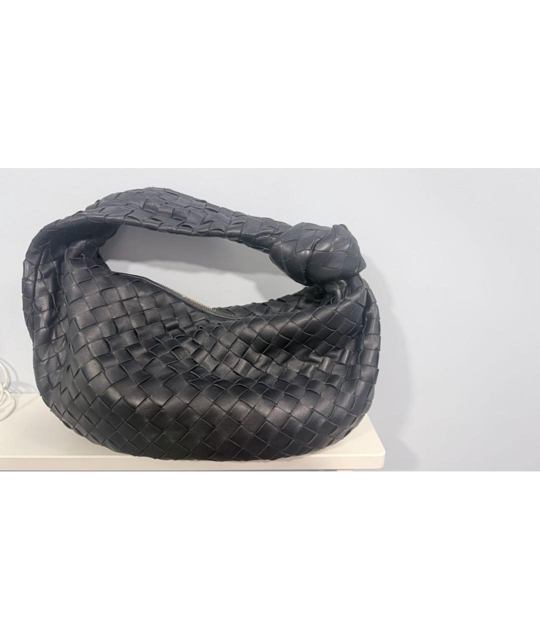 BOTTEGA VENETA Темно-синяя кожаная сумка с короткими ручками, фото 2