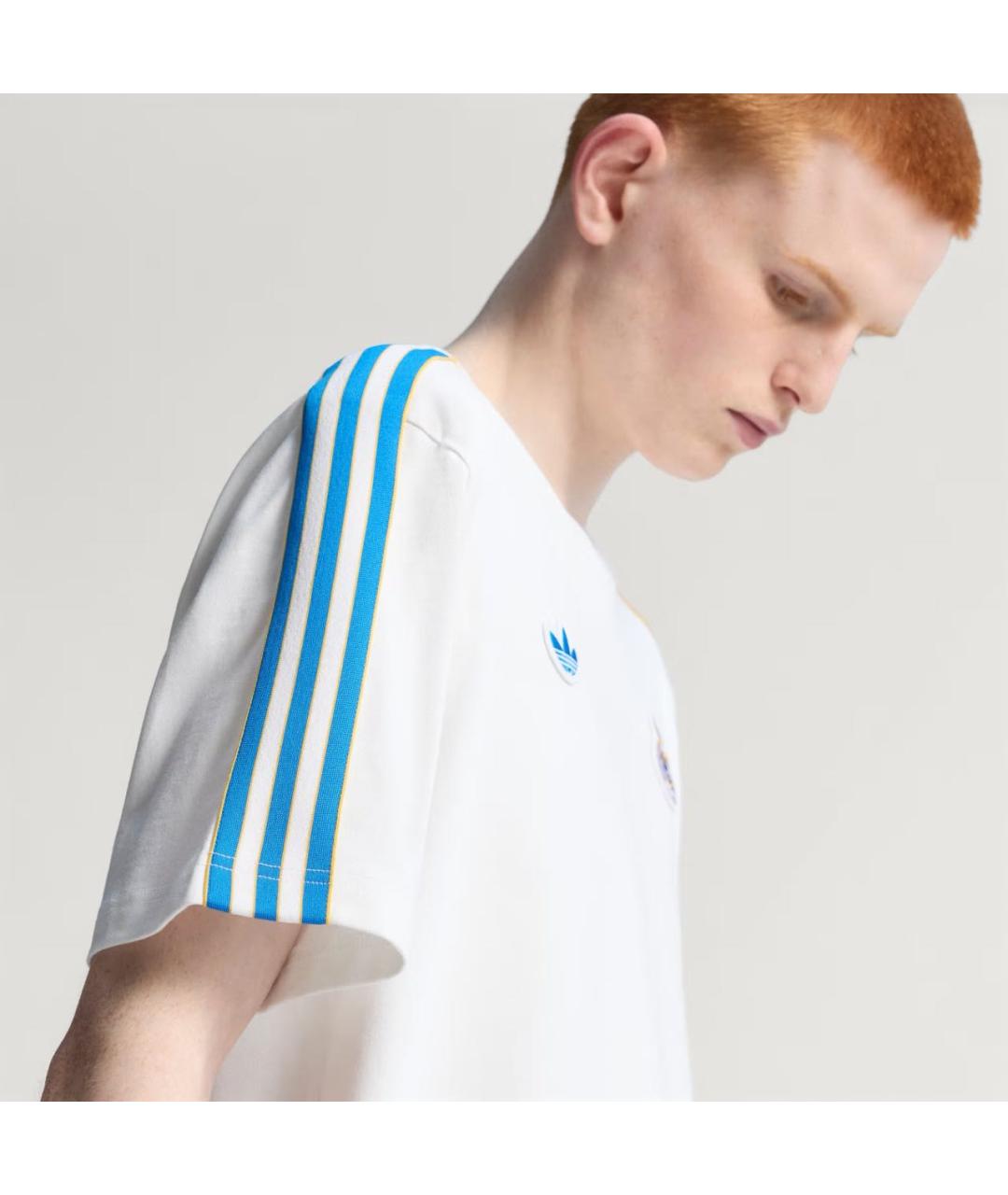 ADIDAS Белая хлопковая футболка, фото 3