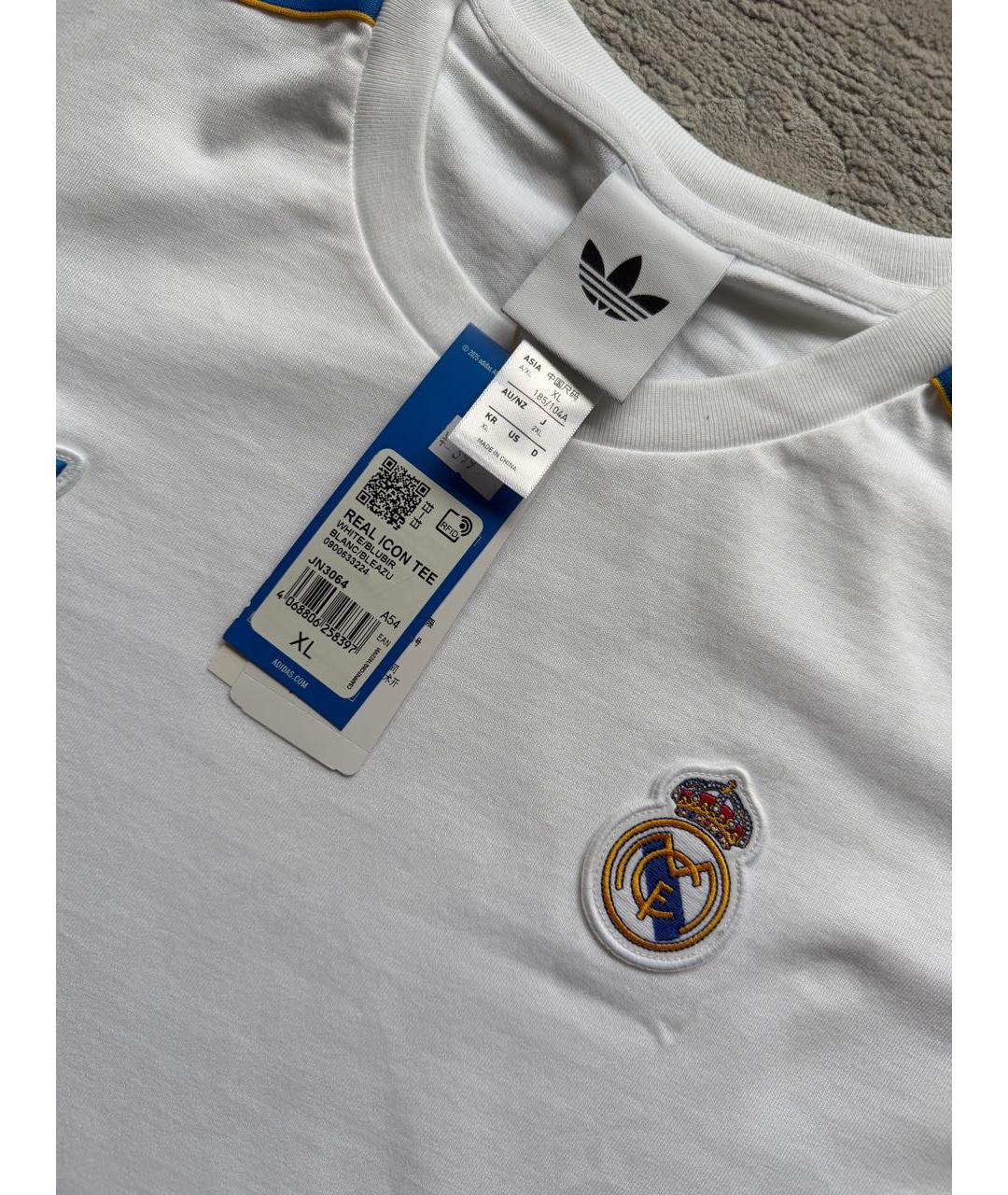 ADIDAS Белая хлопковая футболка, фото 6