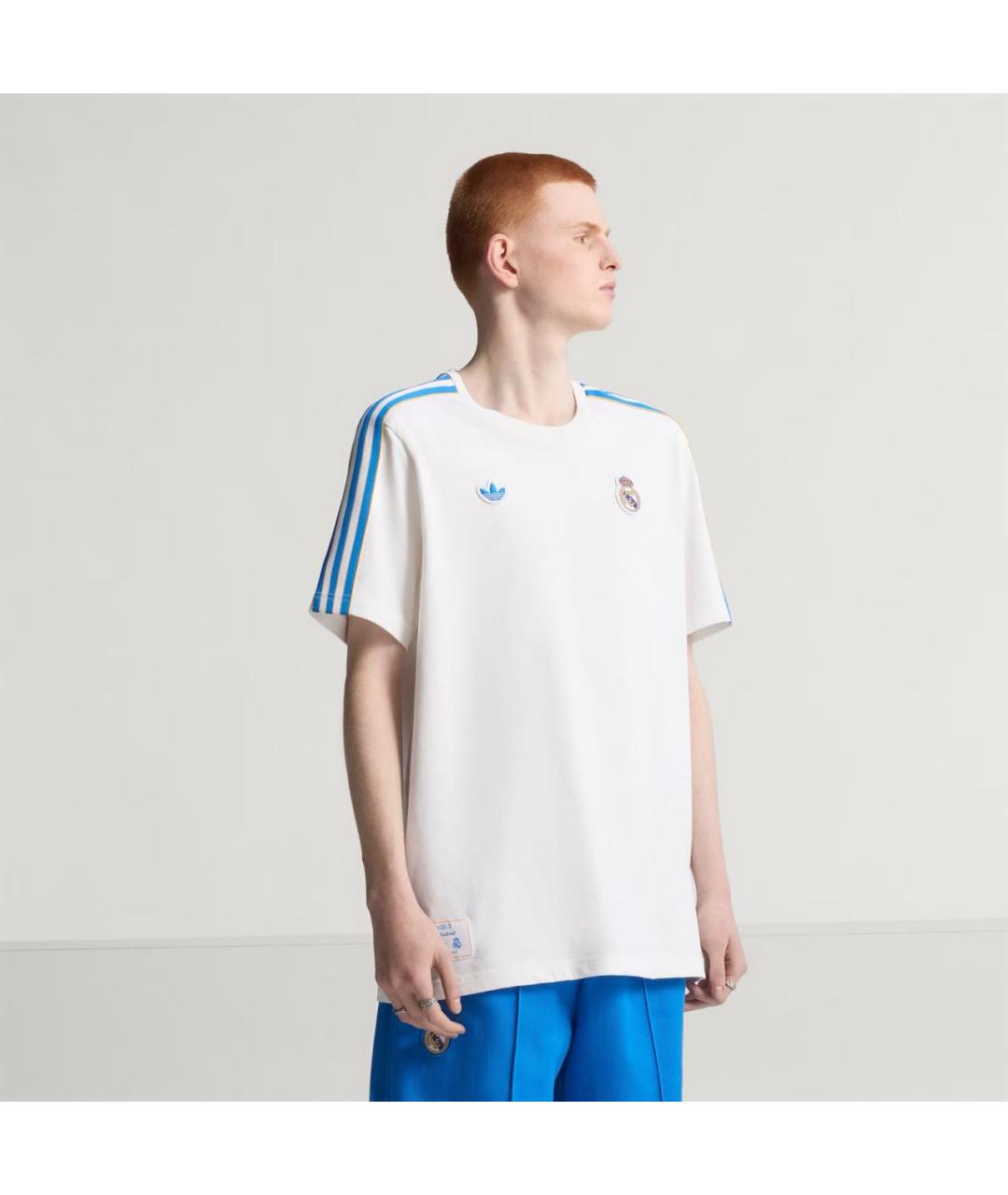 ADIDAS Белая хлопковая футболка, фото 2