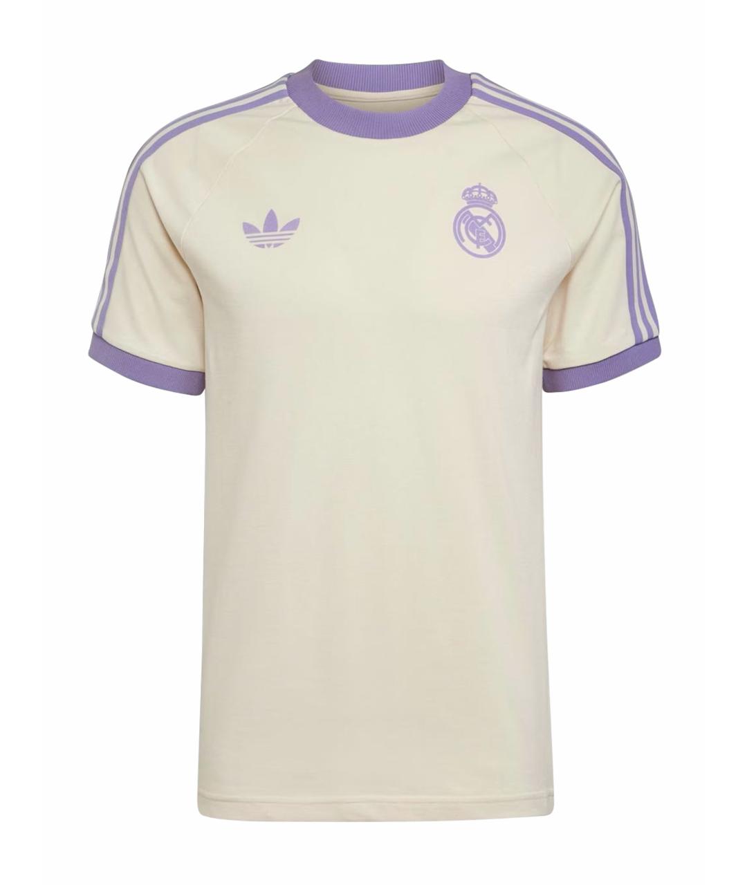 ADIDAS Бежевая хлопковая футболка, фото 6